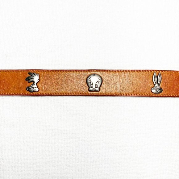 VINTAGE 1990's WARNER BROTHERS Looney Tunes leather belt - Picture 3 of 8